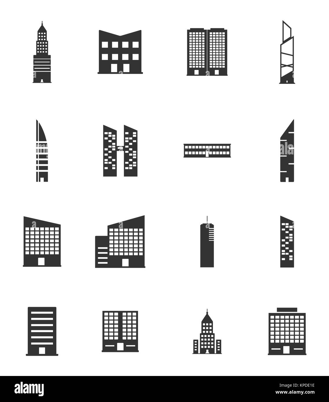 Bâtiments icons set Banque D'Images Bâtiments icons set Banque D'Images