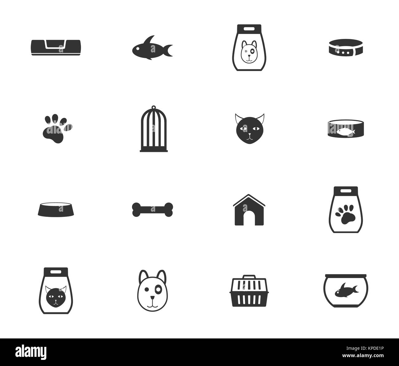 Produits pour animaux domestiques icons Banque D'Images
