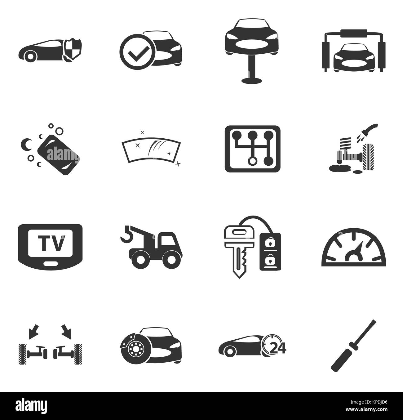 Car shop icons set Banque D'Images