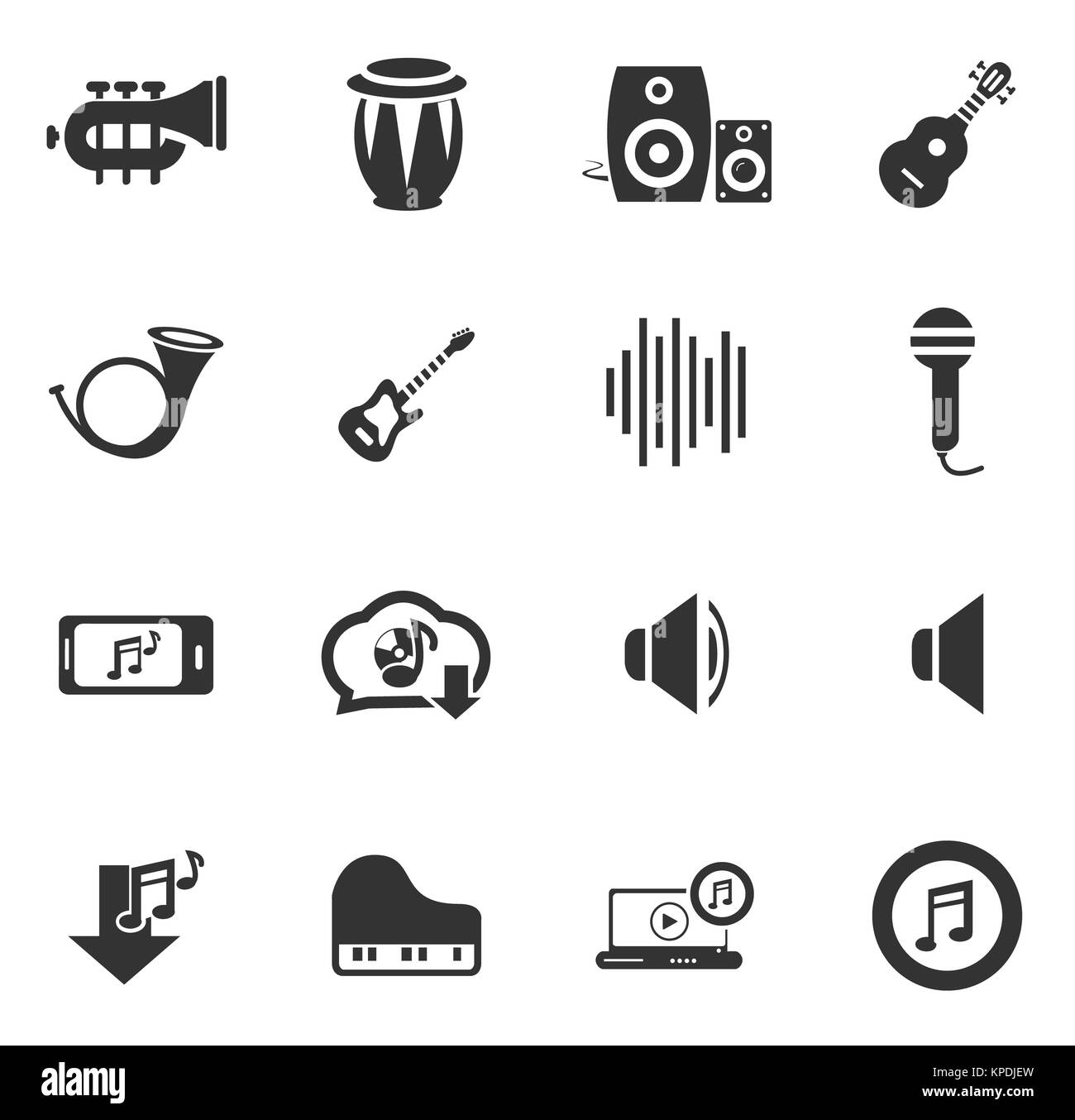 Jeu d’icônes de la musique Banque D'Images