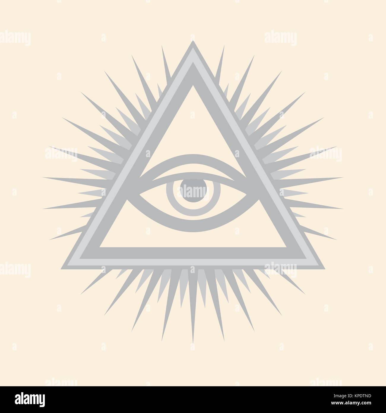 All-Seeing Eye de Dieu (l'Œil de la Providence | Oeil de l'Omniscience | Delta lumineux | Oculus Dei). Symbole mystique de la Franc-maçonnerie et des Illuminati. Illustration de Vecteur