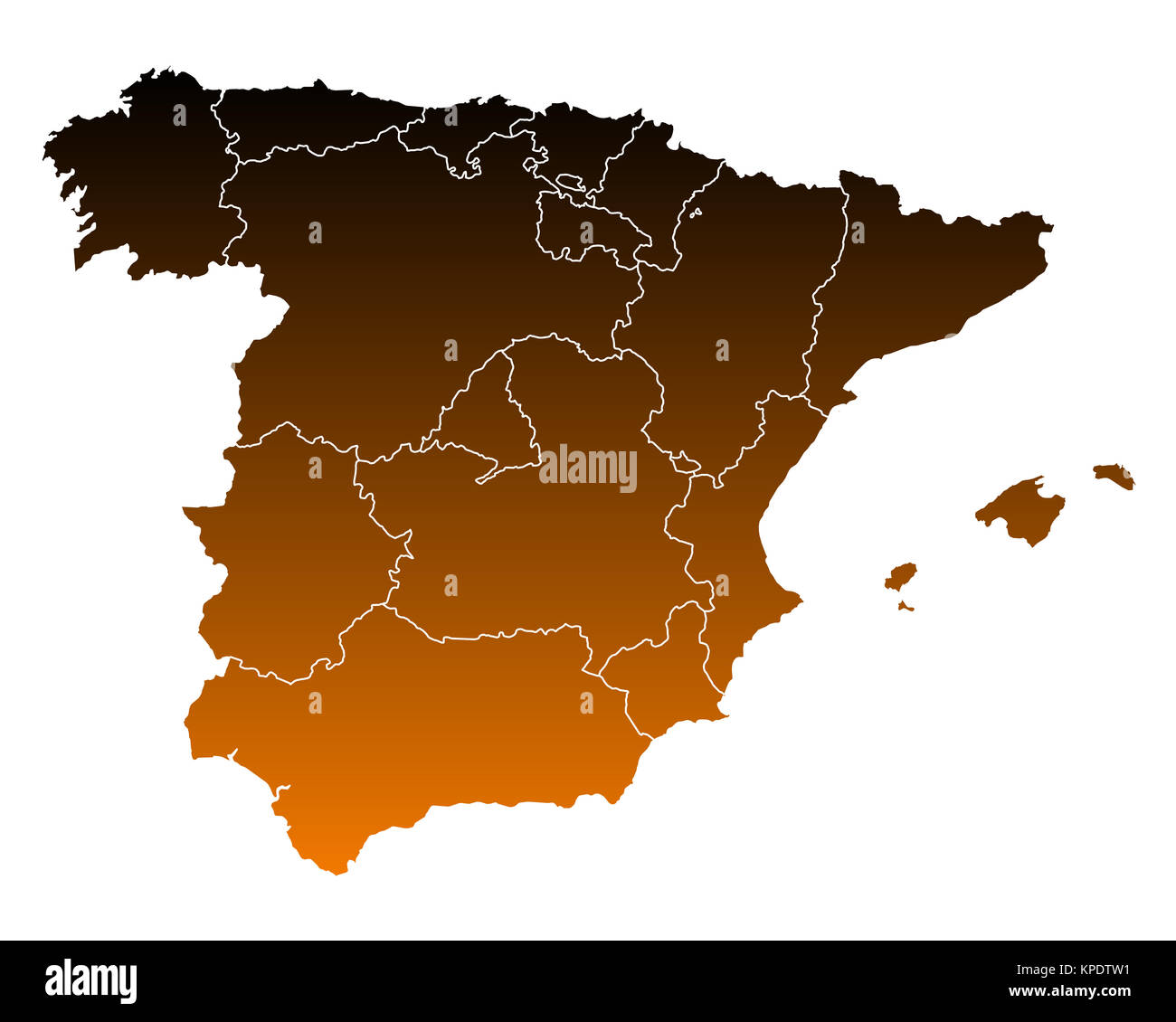 carte de l’Espagne Banque D'Images