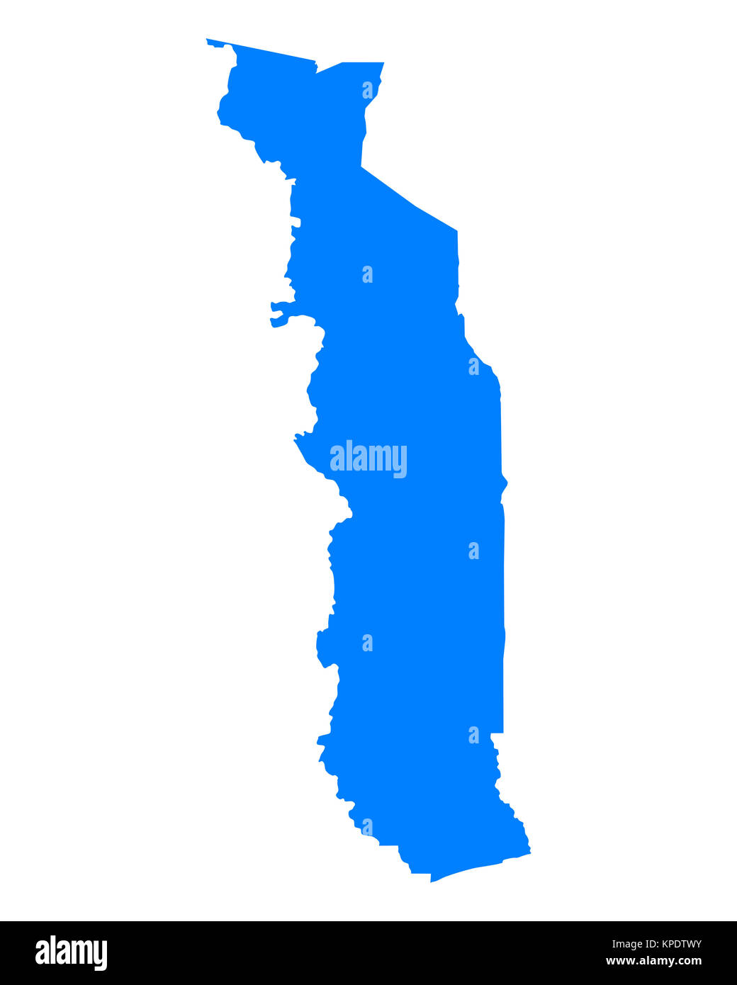 La carte du Togo Banque D'Images