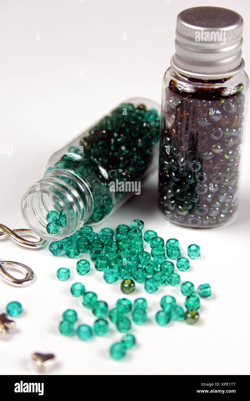 Perles de verre turquoise Banque D'Images