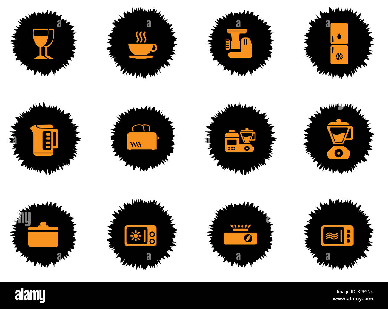 Des ustensiles de cuisine Icon Set Banque D'Images Des ustensiles de cuisine Icon Set Banque D'Images