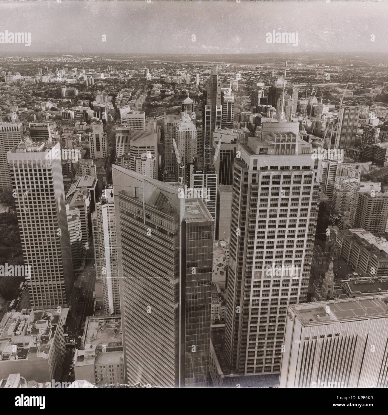 En australie sydney la vue depuis la tour gratte-ciel des yeux et de la chambre Banque D'Images