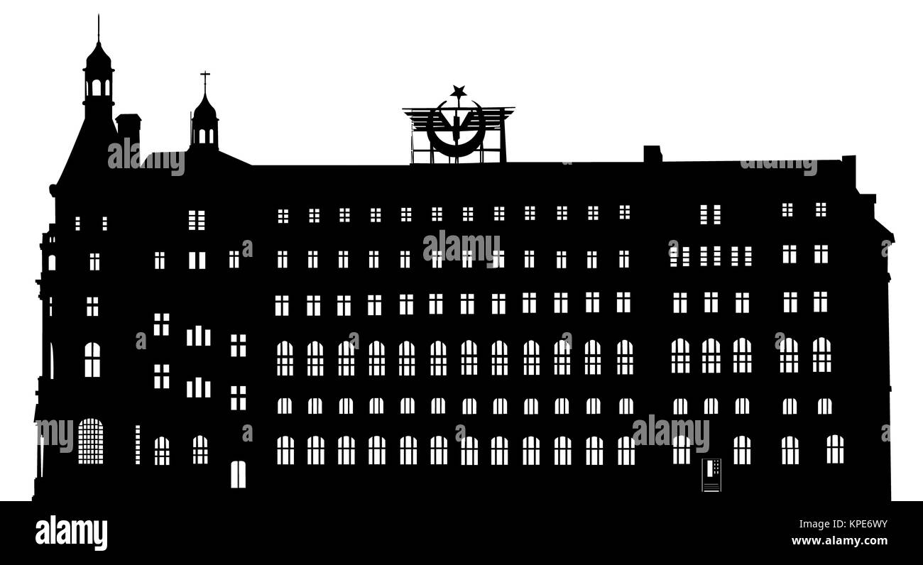 Silhouette vecteur terminal ferroviaire de Haydarpasa Banque D'Images