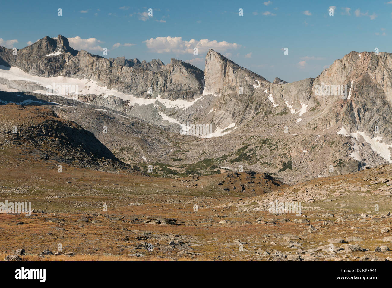 La Wind River Mountains dans la Popo Agie Wilderness, le Wyoming. Banque D'Images