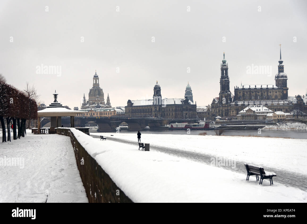 L'hiver à Dresden Banque D'Images