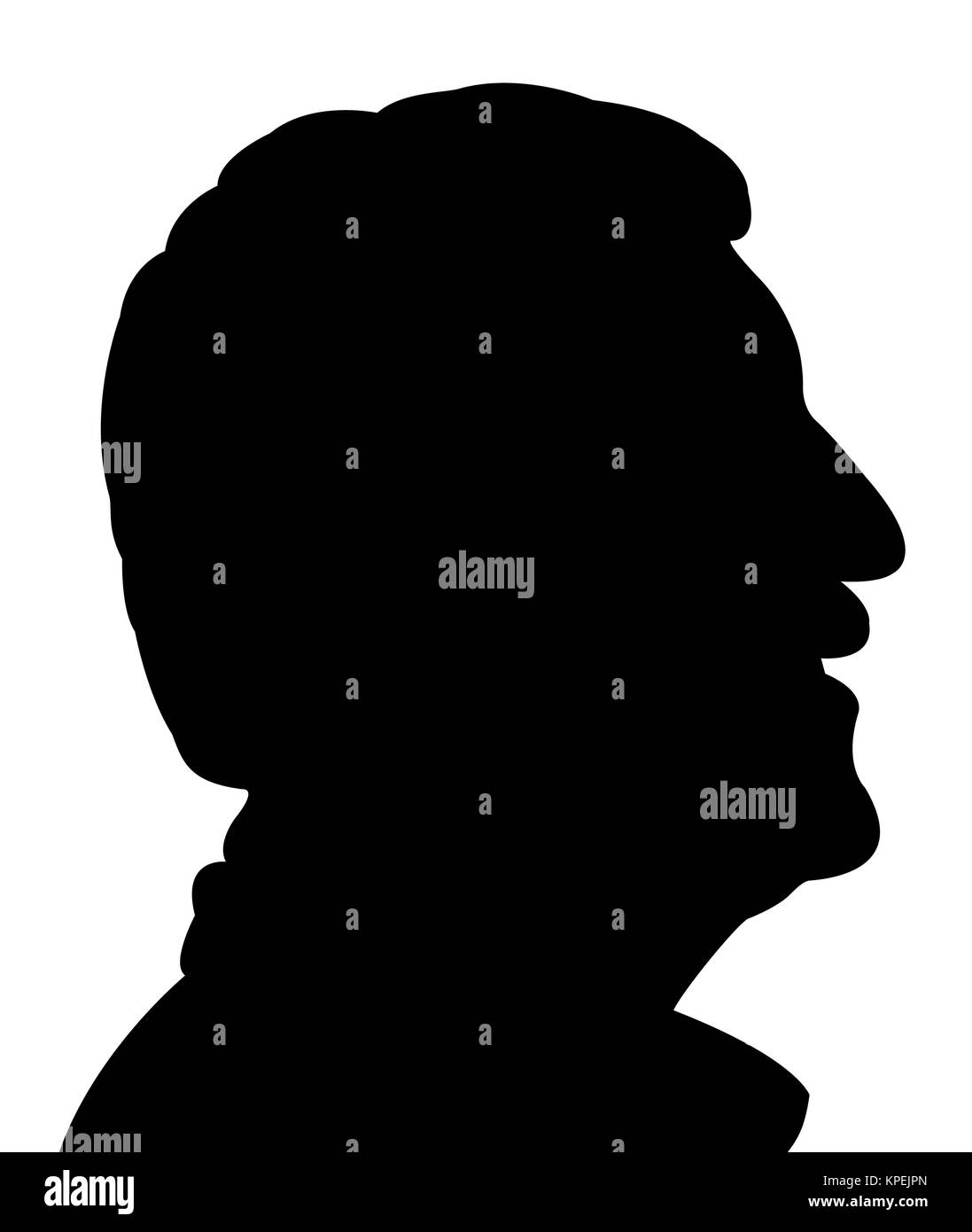 une silhouette de tête d'homme Banque D'Images