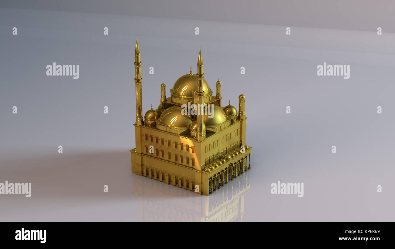 Objet 3D'Or (mosquée) Banque D'Images