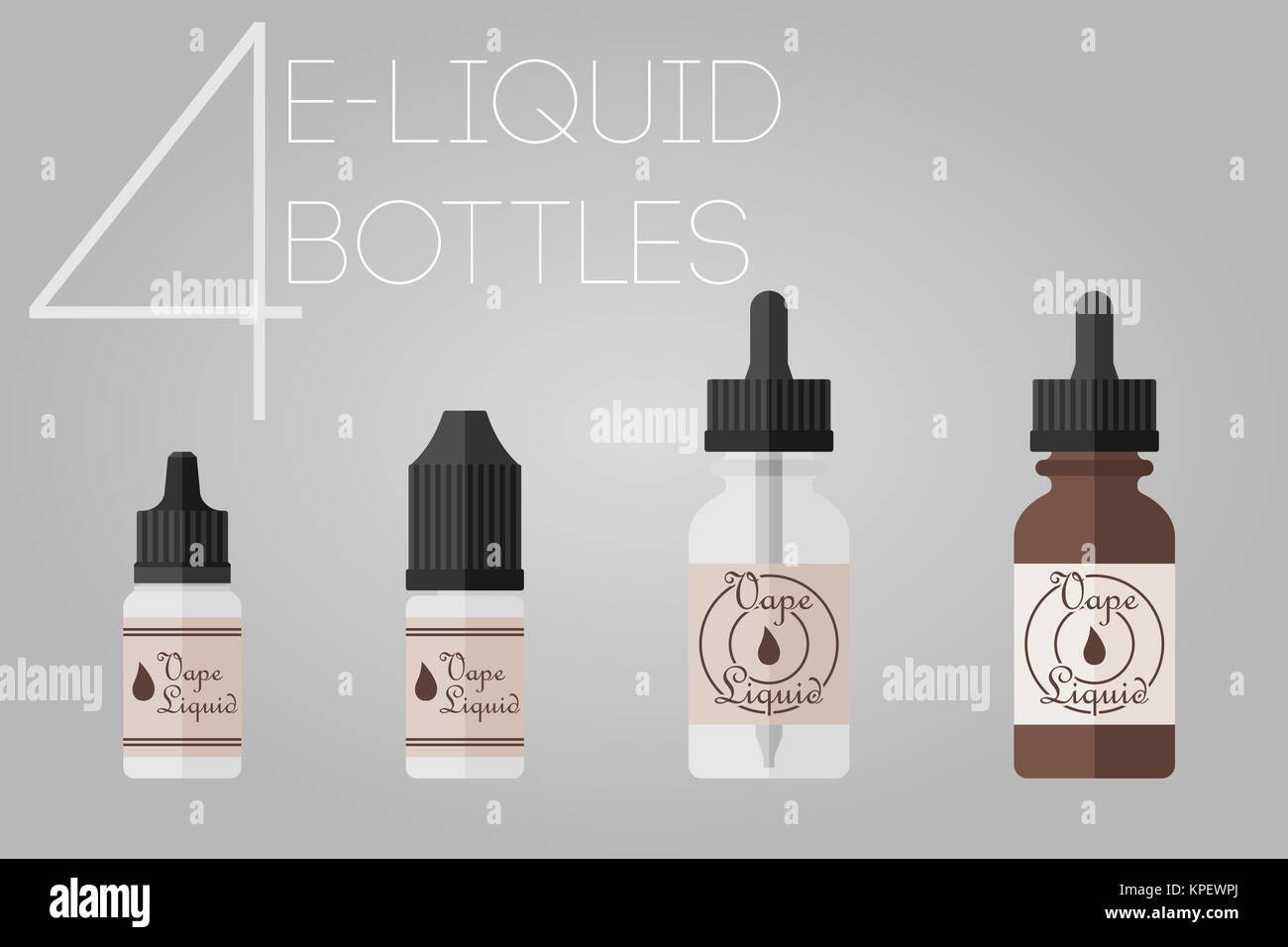 4 e-liquide bottles Banque D'Images