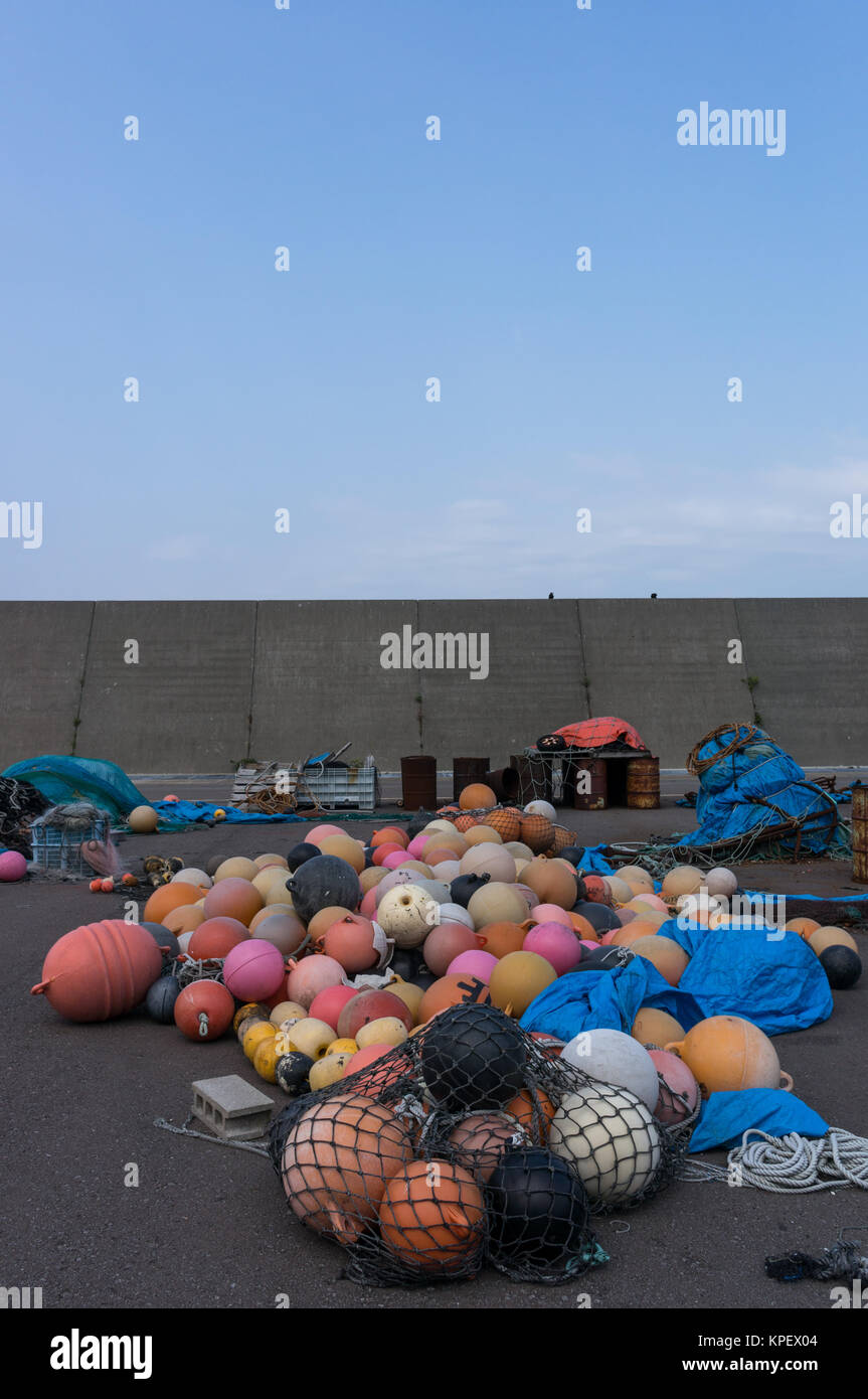 Flotteurs de pêche en plastique Banque D'Images