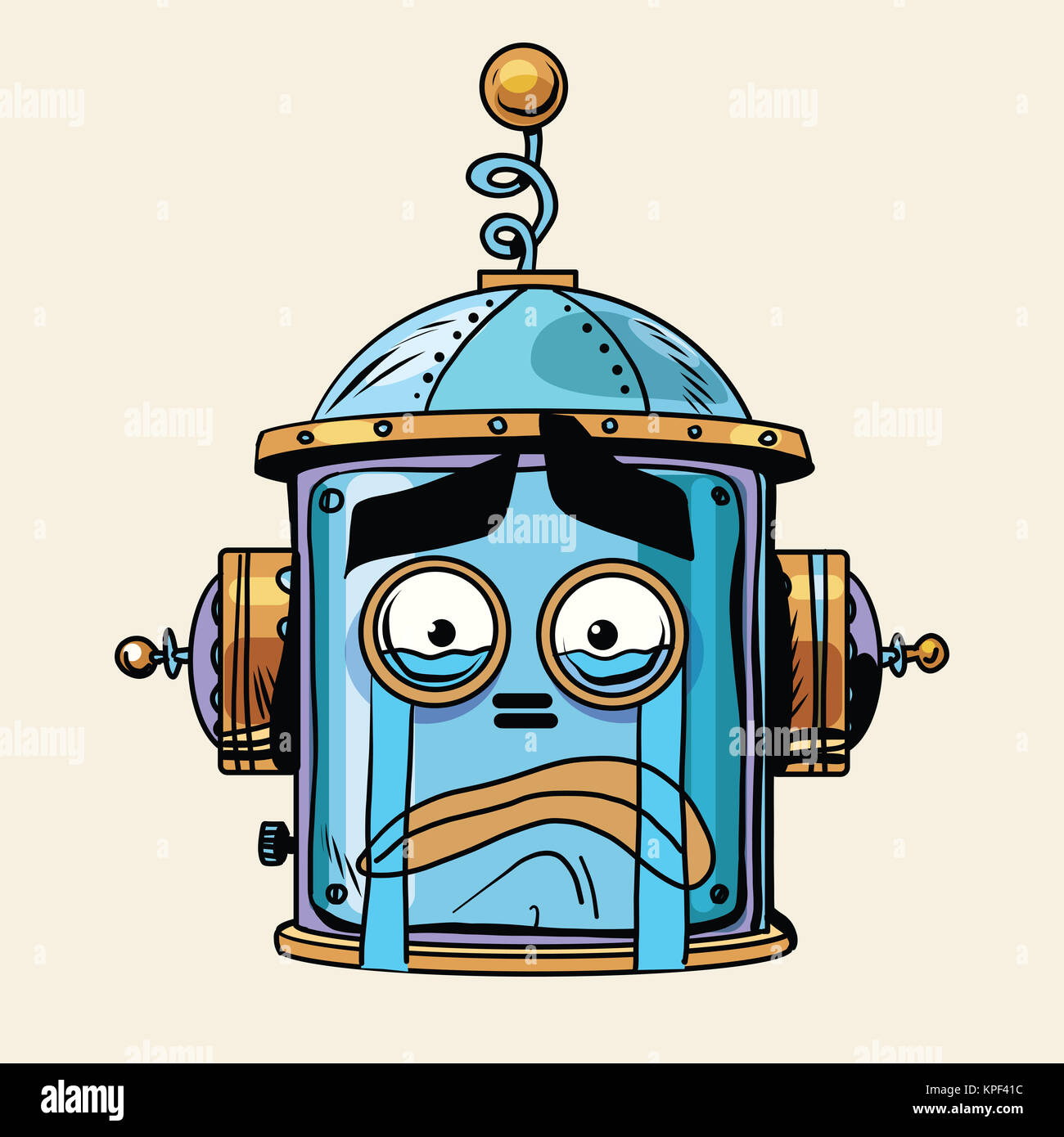 Cri d'émoticônes smiley chef robot emoji émotion Banque D'Images