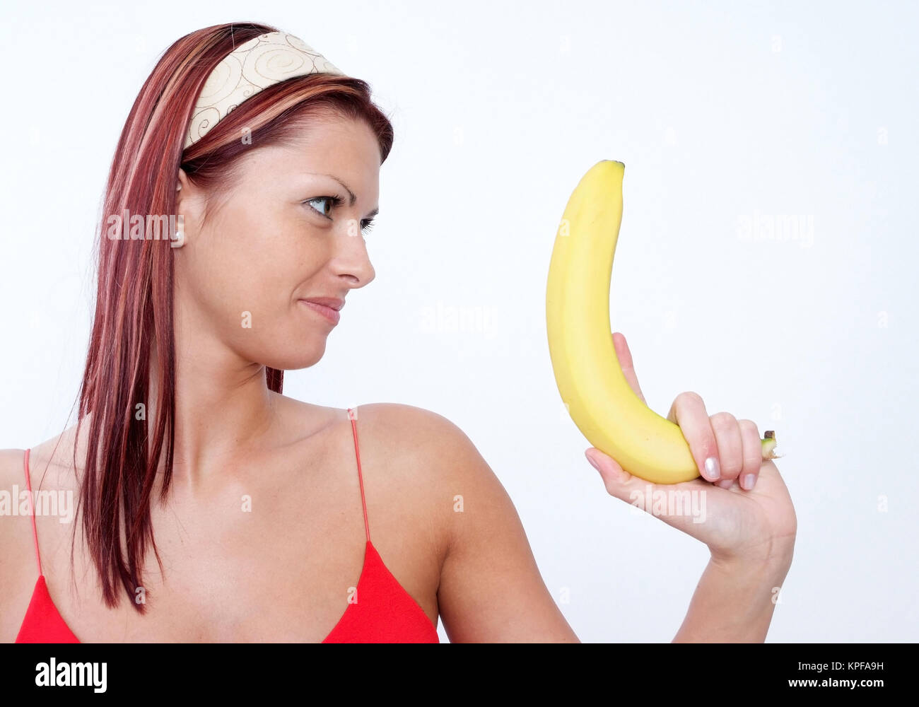 Frau mit Banane, Waffen der Frau - Femme avec banane Banque D'Images