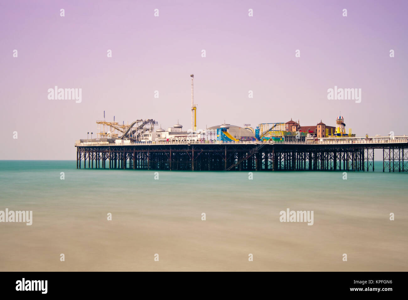 Brighton West Pier at Sunset, East Sussex, Royaume-Uni Banque D'Images