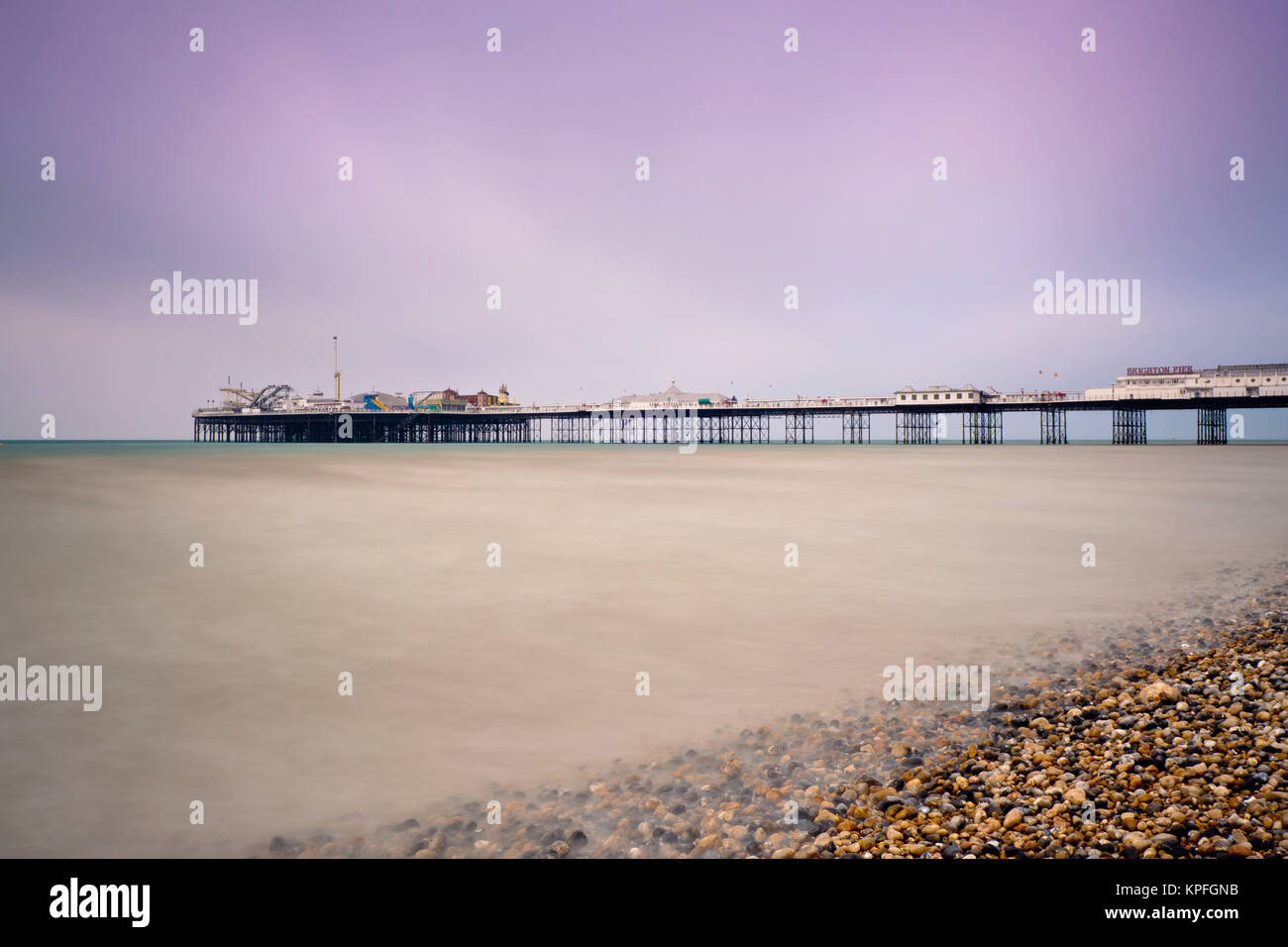 Brighton West Pier at Sunset, East Sussex, Royaume-Uni Banque D'Images