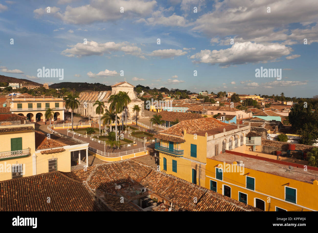 La province de Sancti Spiritus, Cuba, Trinidad, élevée sur la ville, la fin de l'après-midi Banque D'Images