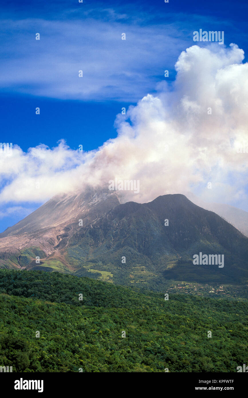 Caraïbes, de Montserrat, la Soufrière Hills. Volcan actif Banque D'Images
