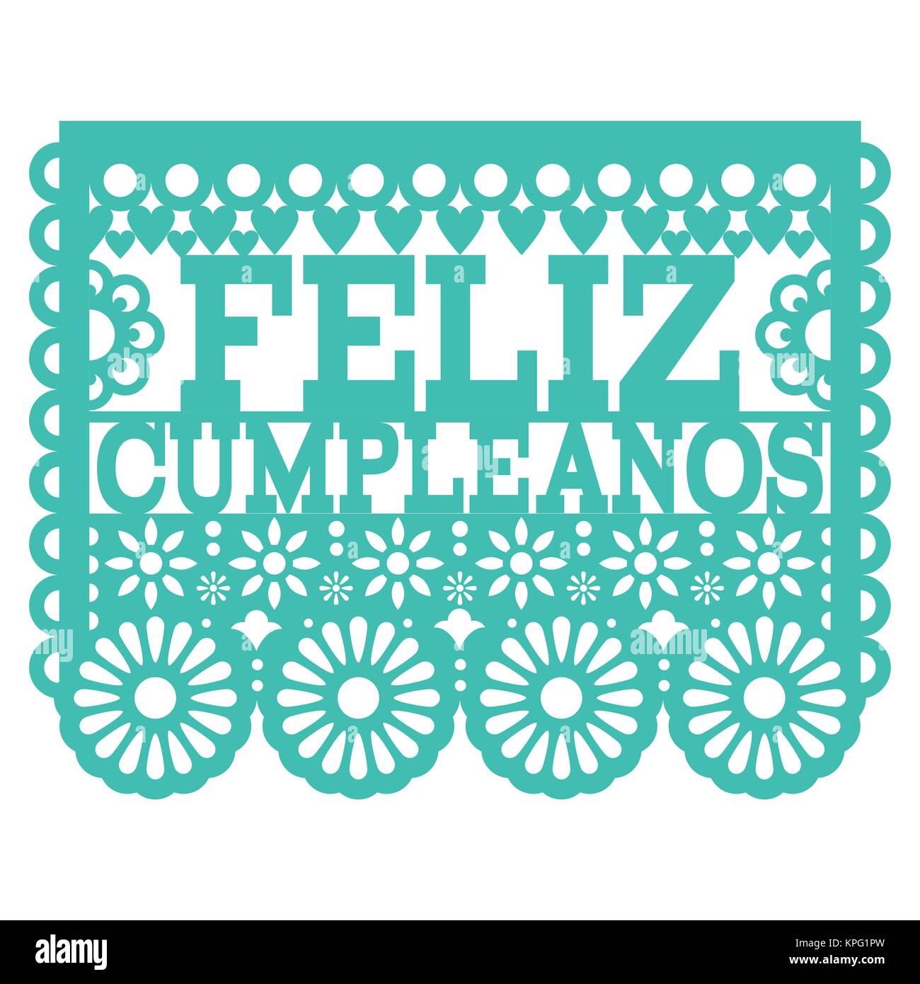 Joyeux Anniversaire Papel Picado Vector Design Fiesta Mexicaine Decoration Papier Birthdya Carte De Souhaits Parti Image Vectorielle Stock Alamy