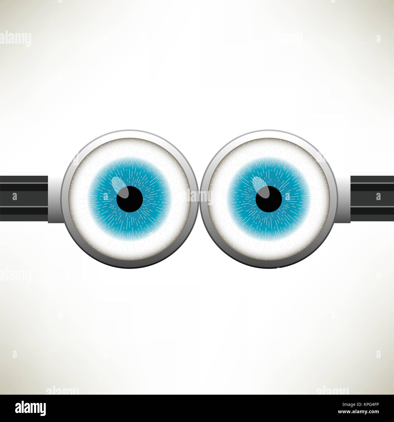 Vector Goggle avec deux yeux bleus Photo Stock - Alamy