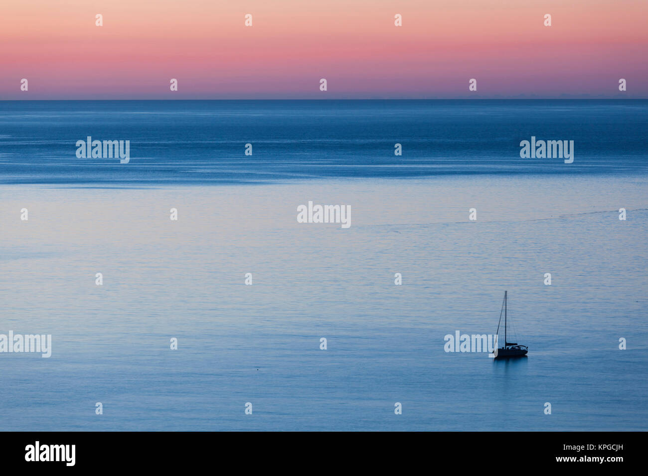 La France, la Corse, le Nebbio, souk, augmentation de la vue sur l'eau, tombée Banque D'Images