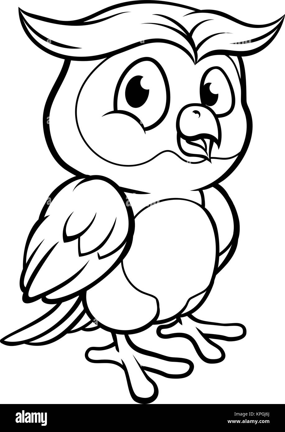 Cartoon Caractères Owl Illustration de Vecteur