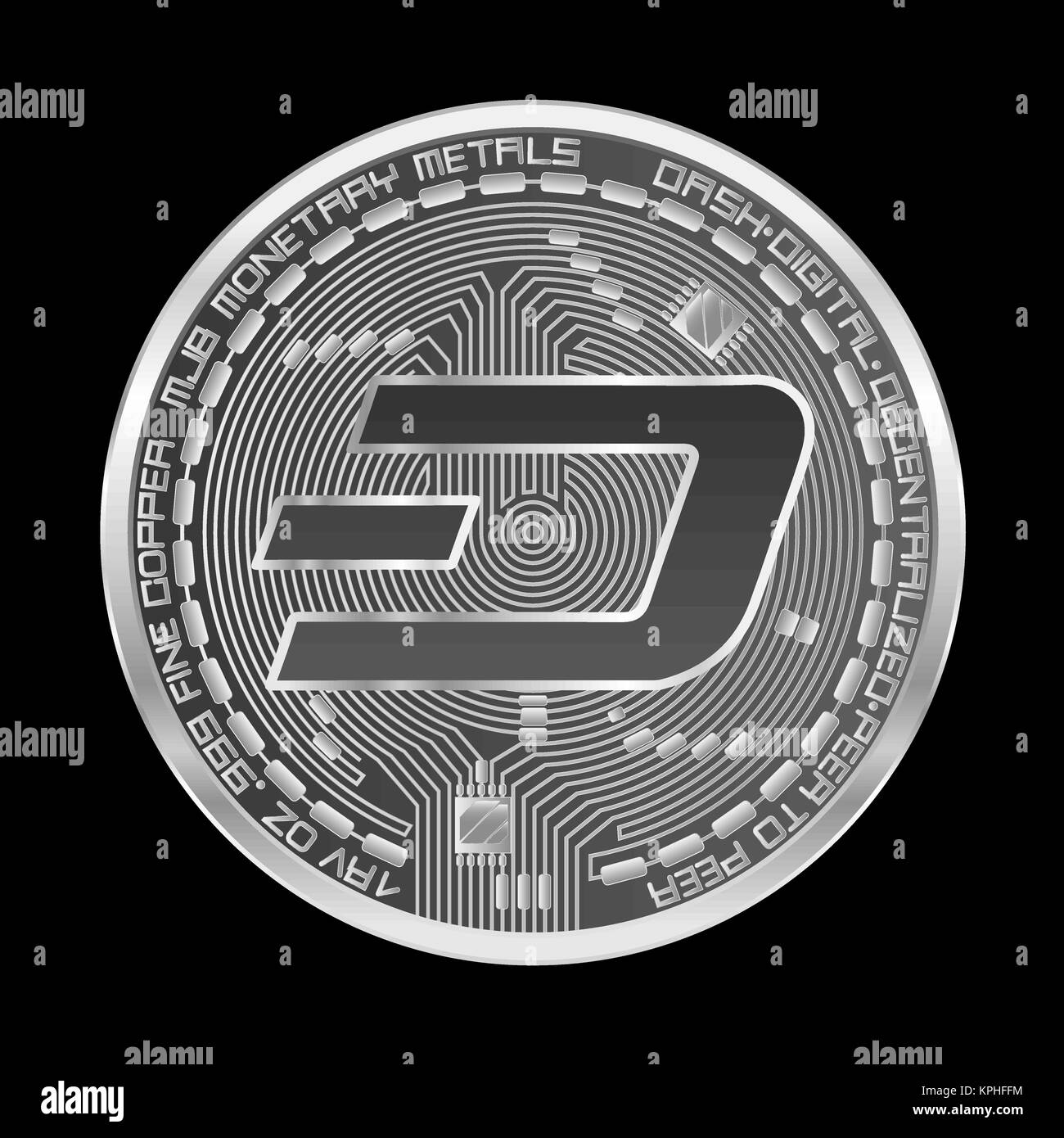 Monnaie argent symbole de crypto-dash Illustration de Vecteur