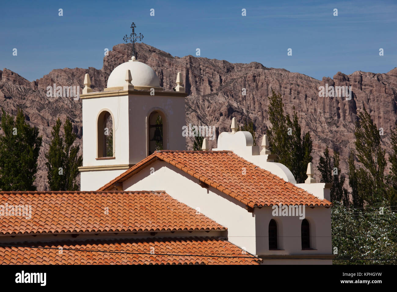 L'Argentine, la province de Salta, Angastaco. Église du village. Banque D'Images