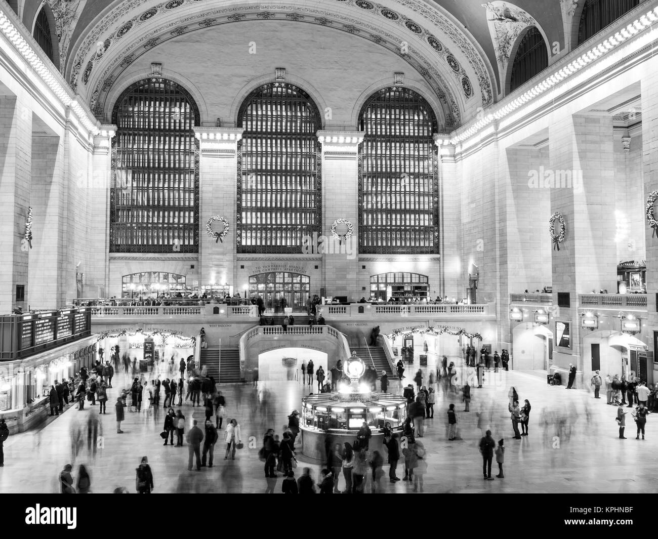 NEW YORK, USA - 3 janvier 2015 : main hall du Grand Central Terminal. La station est la plus importante gare au monde par le nombre de plates-formes. Banque D'Images