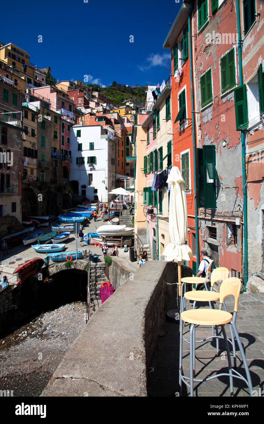 L'Europe. L'Italie. Cinque Terre. Manarola. Scène de rue de la ville Banque D'Images