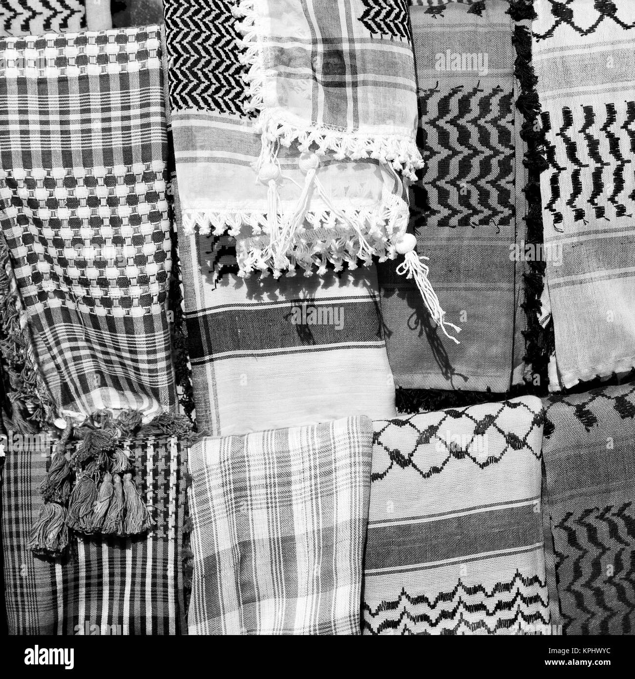 La texture de la symbolique traditionnelle de coton foulard arabe comme background abstract Banque D'Images