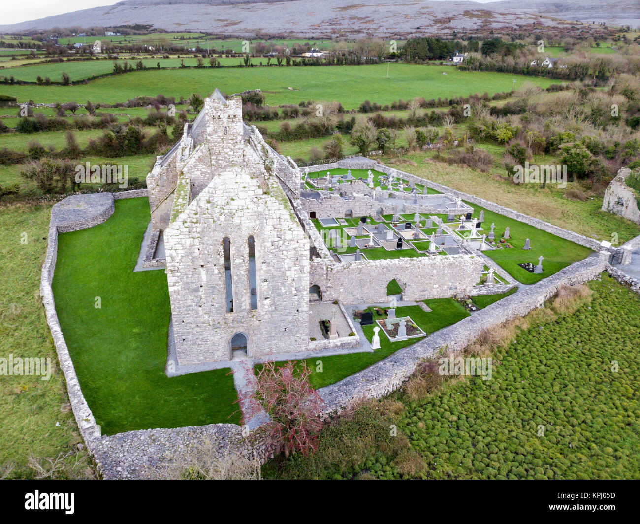 L'Abbaye de Corcomroe, près de l'Bellharbor, Burren, République d'Irlande Banque D'Images