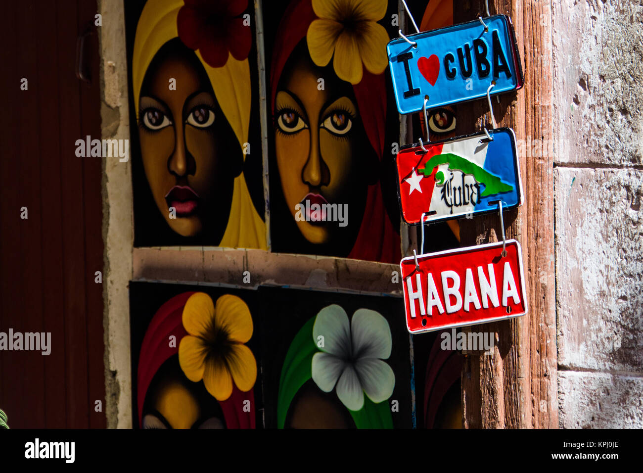 Peintures souvenirs à La Havane, Cuba Banque D'Images