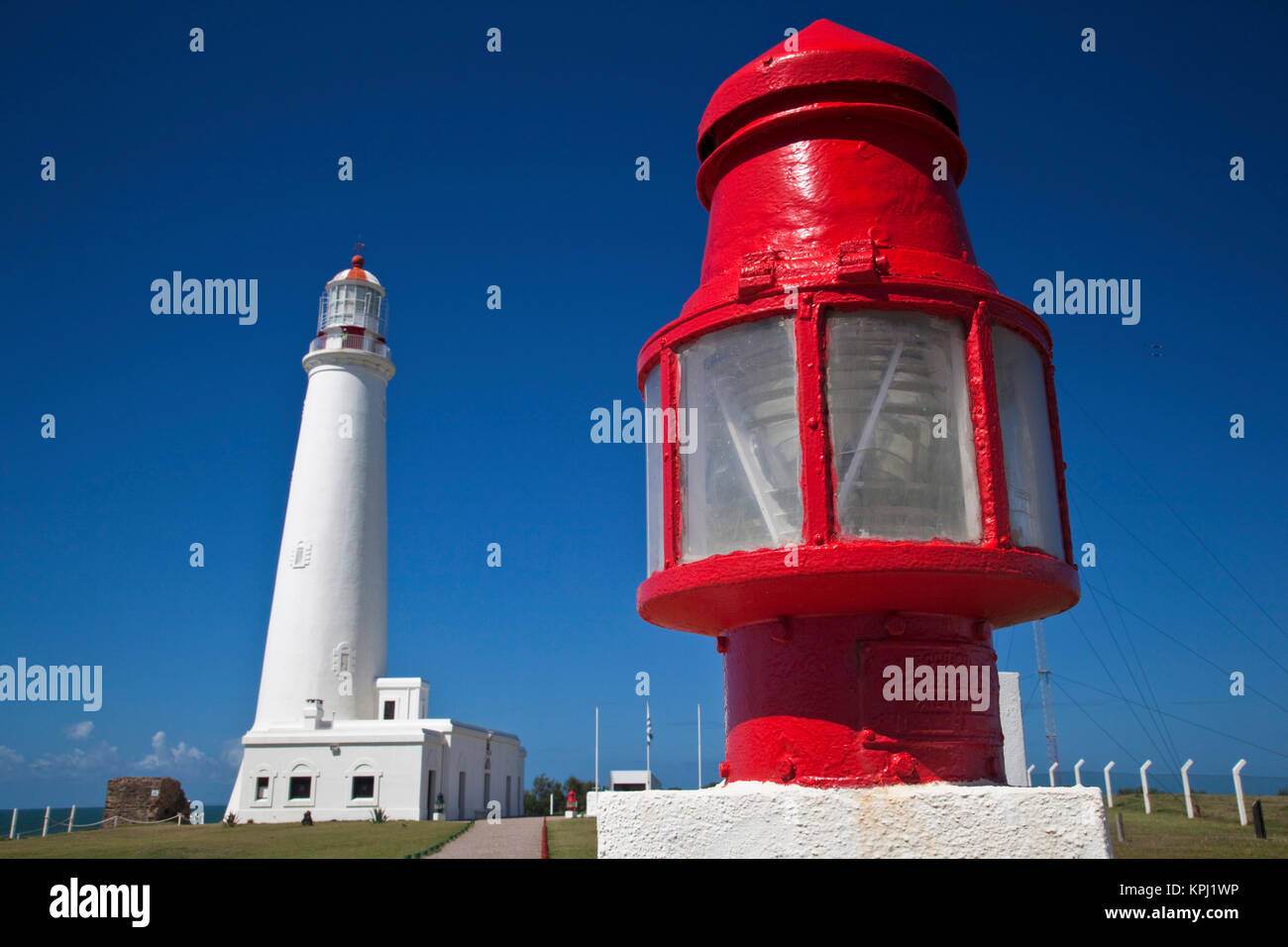 L'Uruguay, Rocha Ministère, La Paloma. Le phare de Cabo Santa Maria de l'extérieur. Banque D'Images