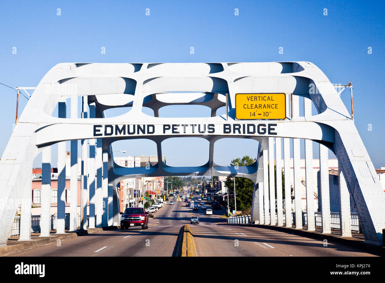 USA, Ohio, Selma. Edmund Pettus Bridge, site de la début de la Selma mars pendant la lutte pour les droits civiques des Afro-Américains. Banque D'Images