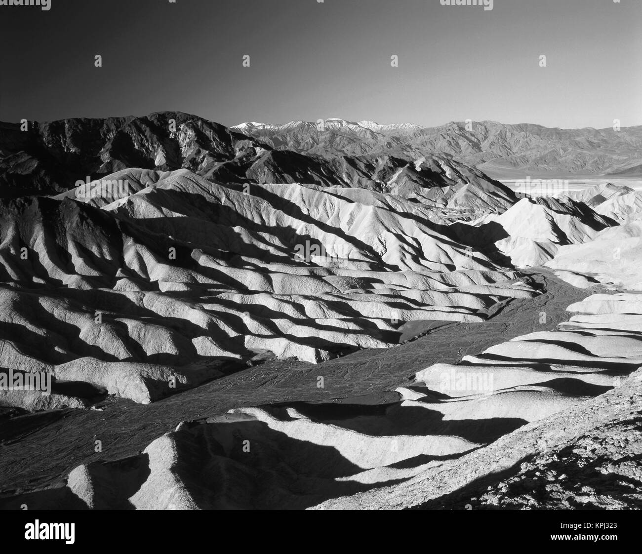 États-unis, Californie, Death Valley National Park, vue de Zabriskie Point avec Telescope Peak en désert de Mojave (grand format formats disponibles) Banque D'Images