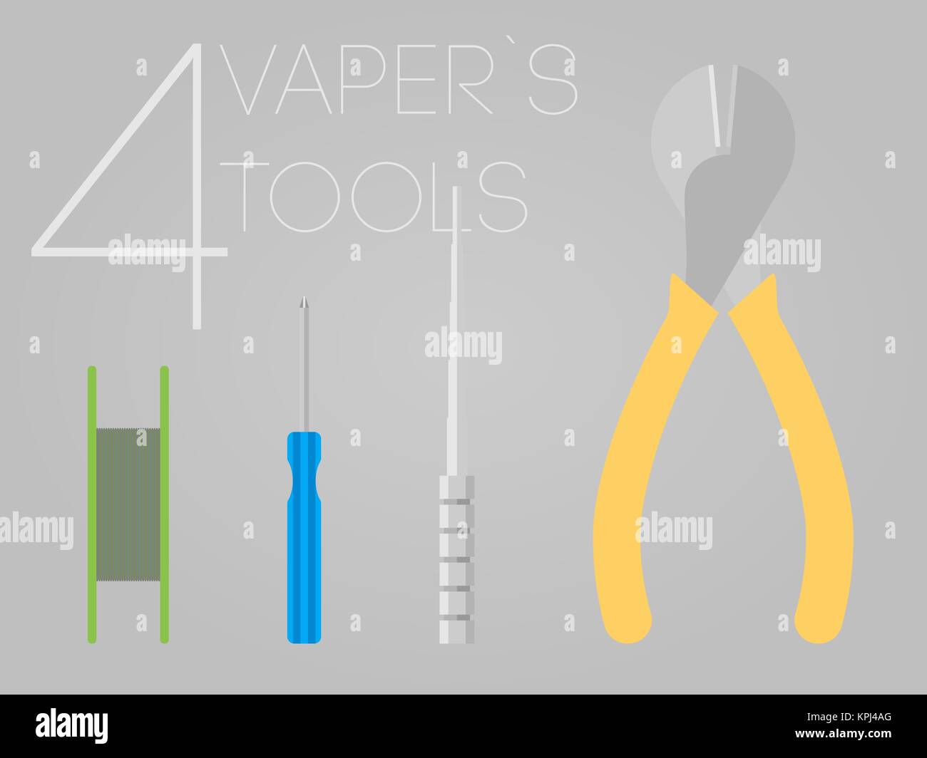 Vaper ensemble 4 outils Banque D'Images