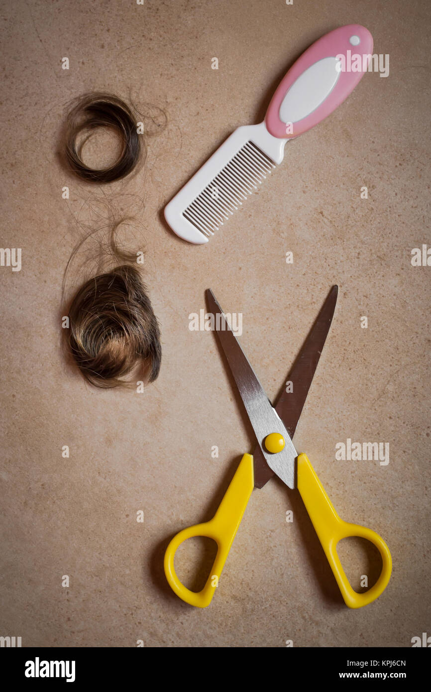 Jeu de coupe de cheveux Banque D'Images