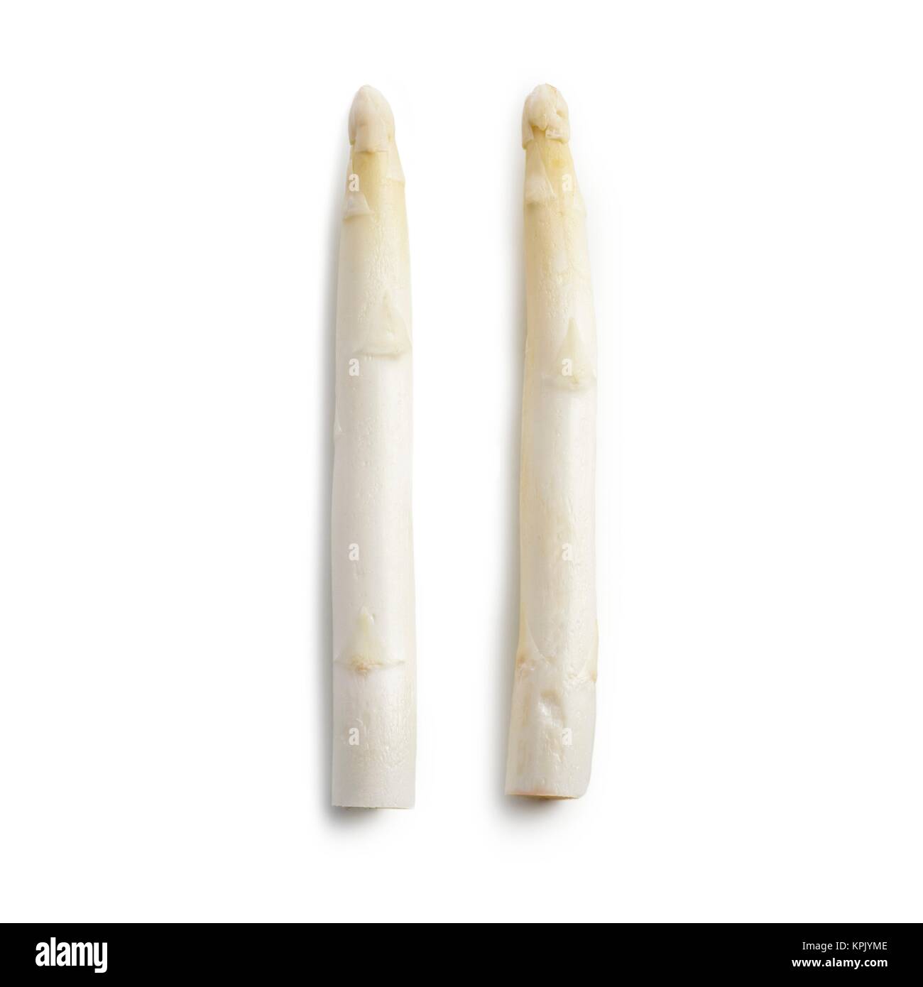 L'asperge blanche fond blanc. Banque D'Images