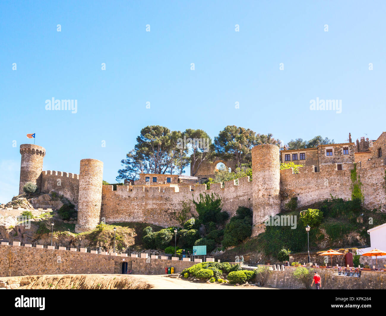 Maisons et forteresse de Tossa de Mar, Espagne Banque D'Images