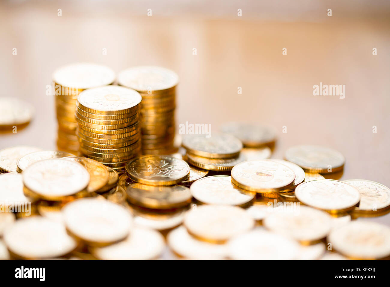 Pile de pièces d'or Banque D'Images