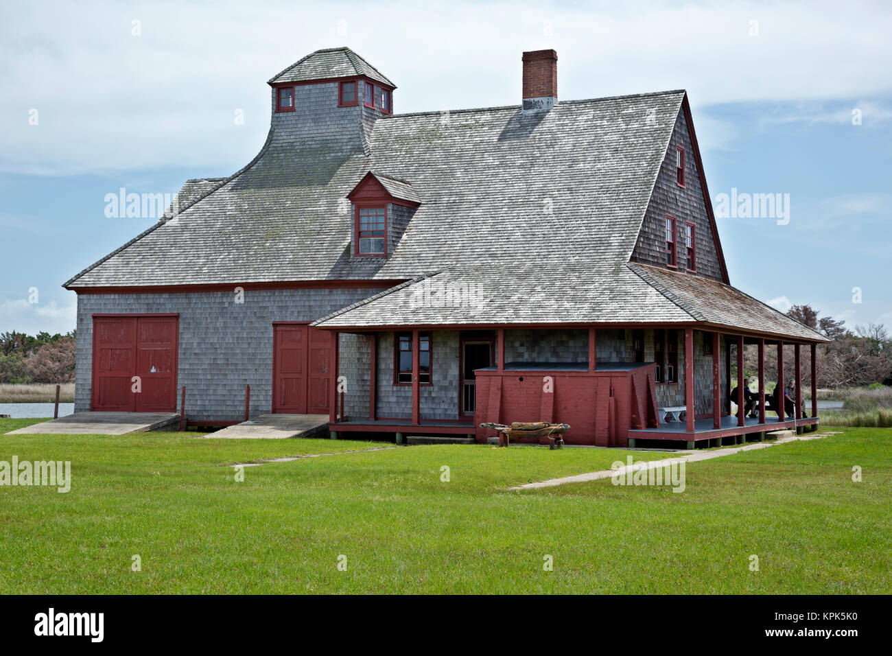 NC01088-00...CAROLINE DU NORD - Ancienne station de sauvetage au village historique de Portsmouth Portsmouth sur Island;Cape Lookout National Seashore. Banque D'Images