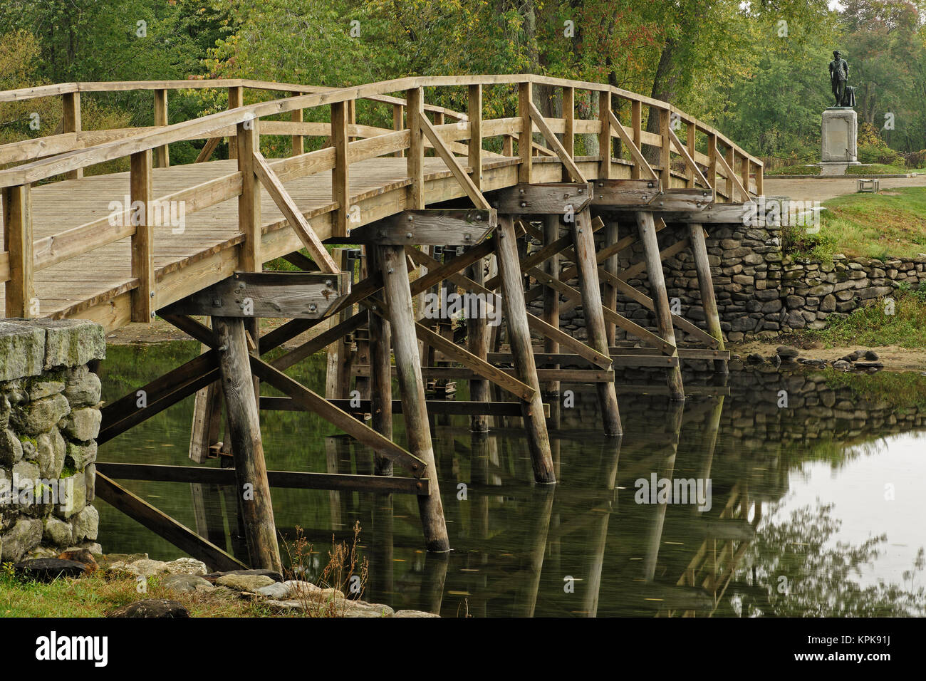 Le Old North Bridge, Minute Man National Historical Park, Concord, MA Banque D'Images
