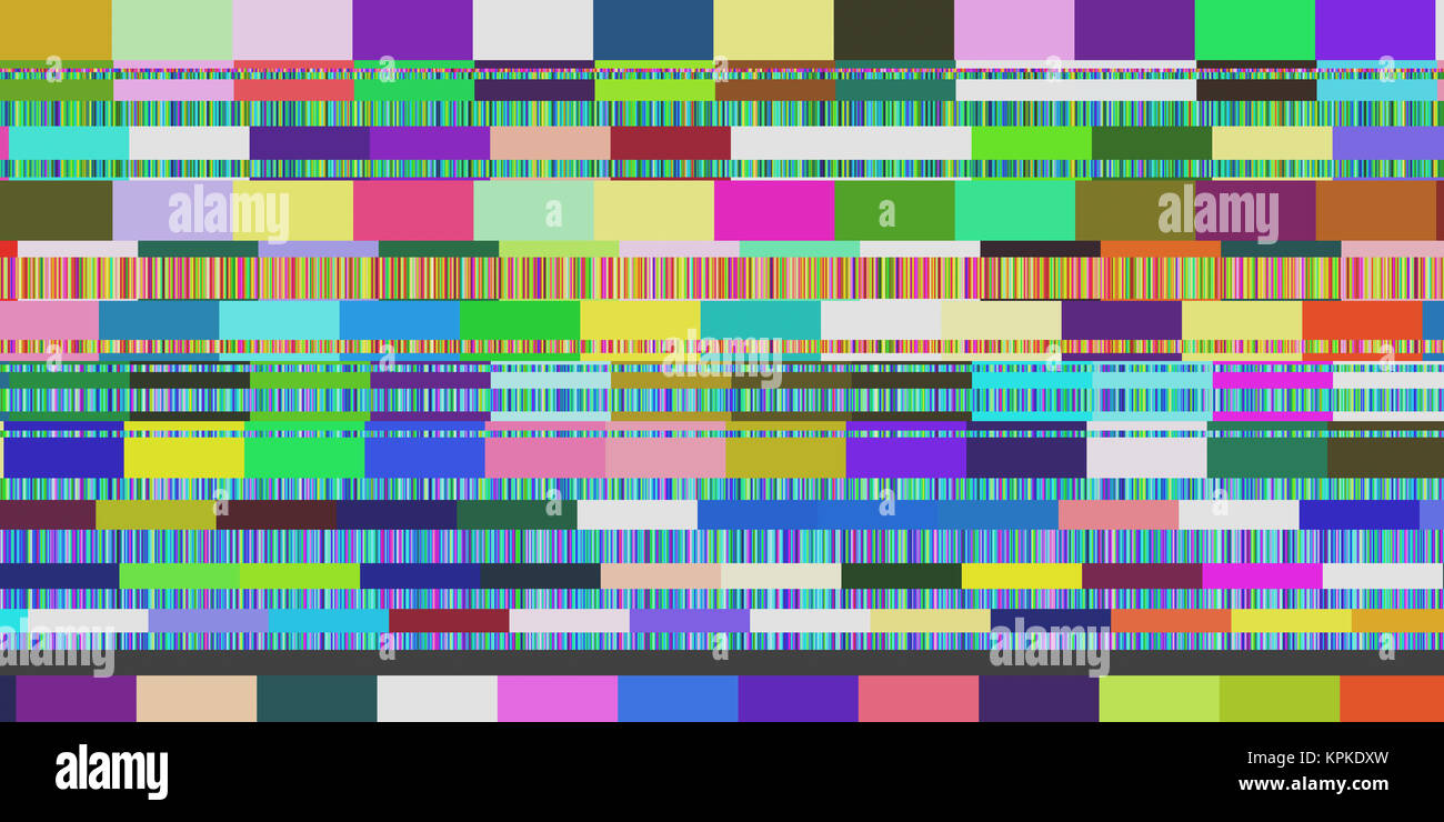 La télévision sans bruit de fond d'affichage erreur glitch. Banque D'Images