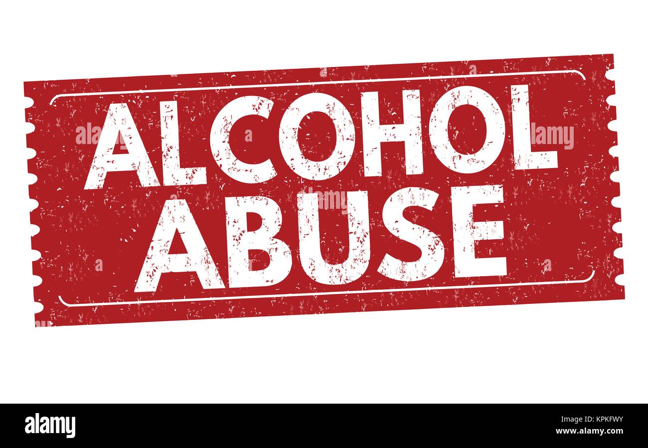 L'abus d'alcool grunge tampons sur fond blanc, vector illustration Illustration de Vecteur