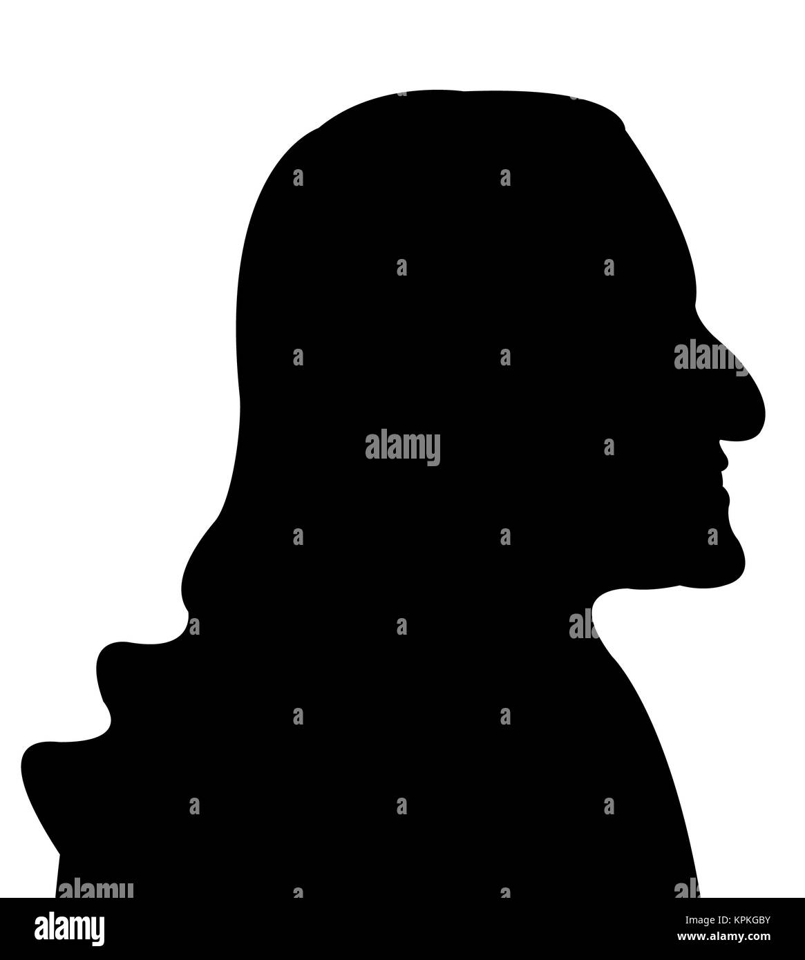 une silhouette de tête de femme Banque D'Images