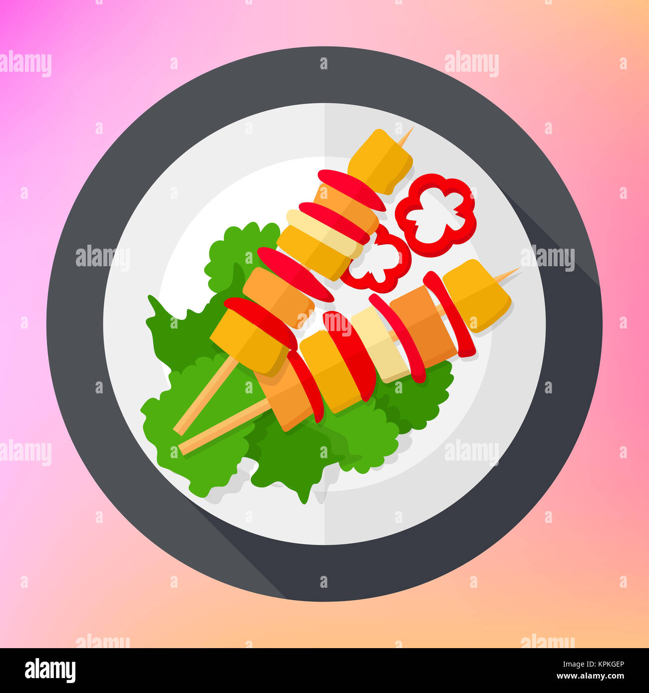 Kebab brochettes barbecue télévision icône. Banque D'Images