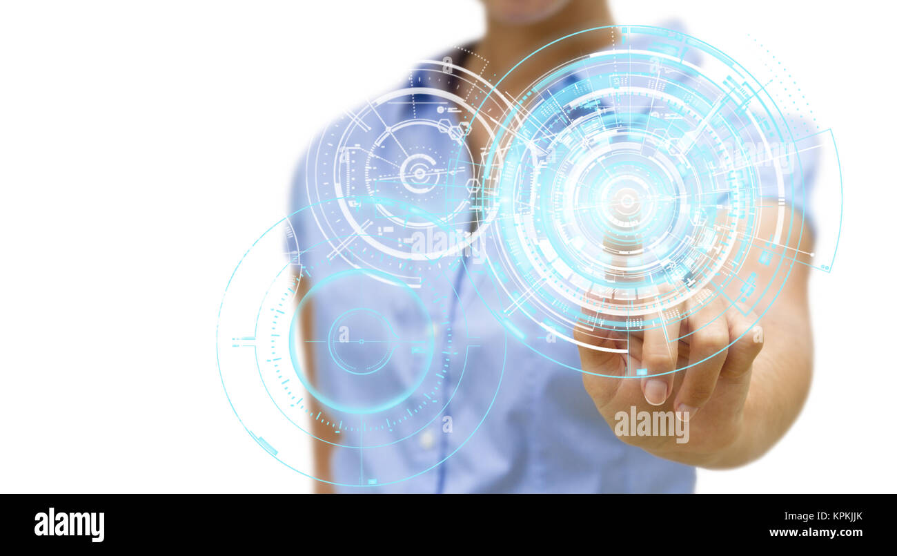 Concept de solution Businesswoman Banque D'Images