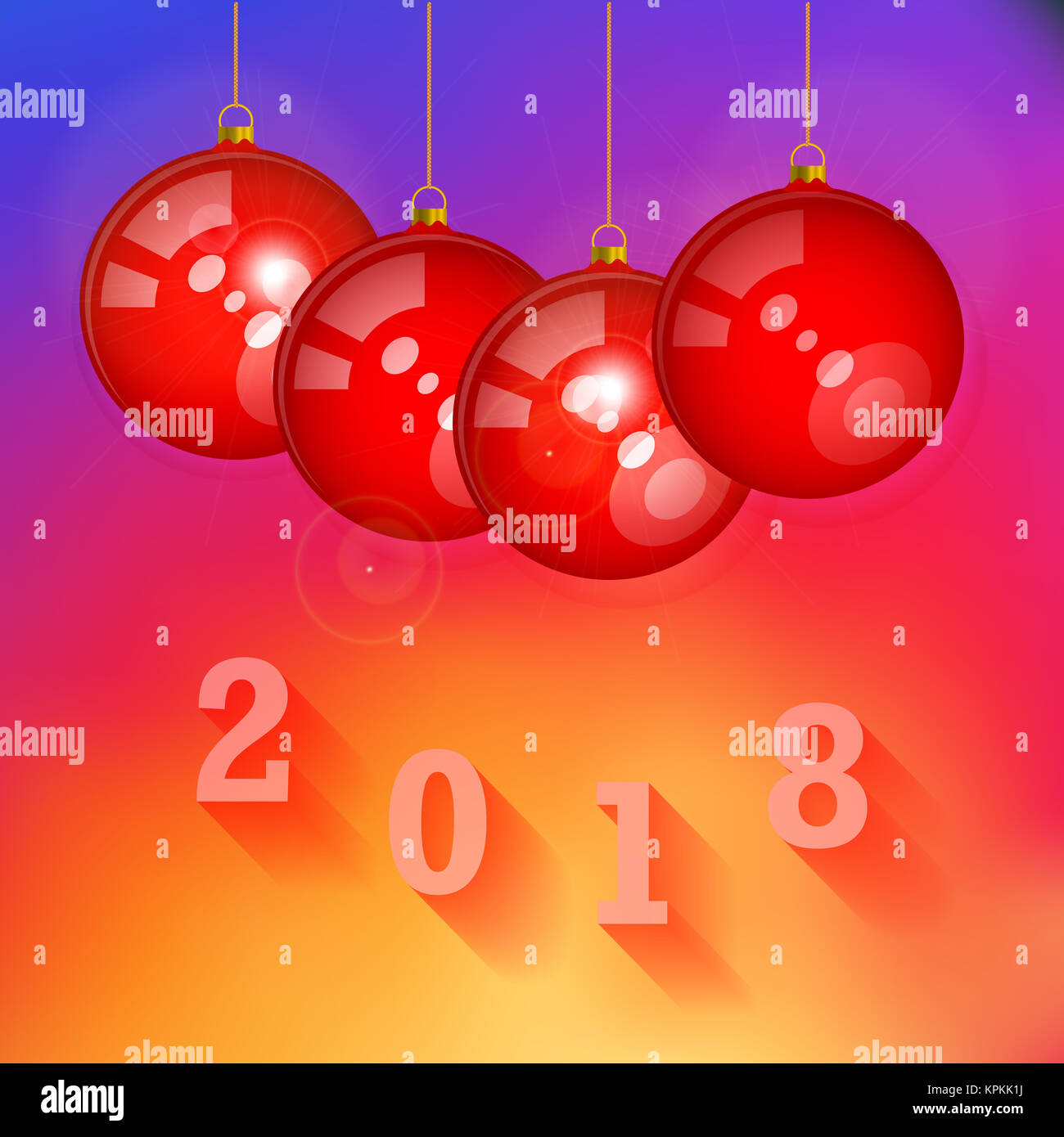 Brillant Et Lumineux Saturé Boules De Noël Rouge Brillant